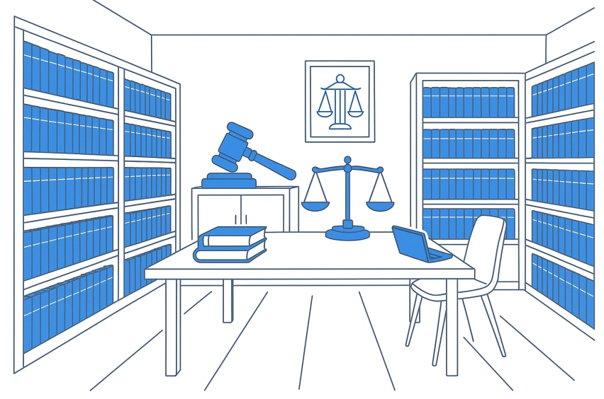 Legal resources library illustration